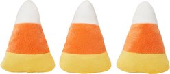 Frisco Halloween Candy Corn Plush Squeaky Dog Toy, X-Small/Small, 3 count