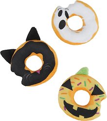 Frisco Halloween Haunted Donuts Plush Cat Toy with Catnip, 3 count