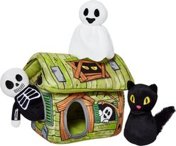 Frisco Halloween Haunted Shack Hide & Seek Puzzle Plush Squeaky Dog Toy, Small/Medium