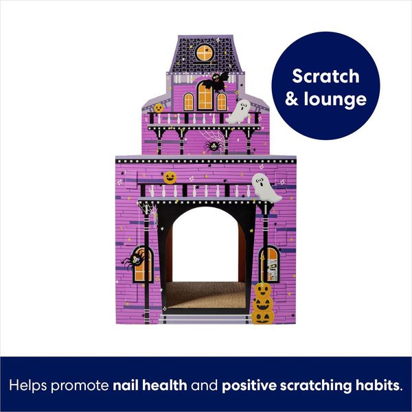 Show full view: Frisco Halloween Mansion Cardboard Cat House, 2-Story slide 3 of 7