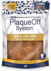 ProDen PlaqueOff System Chicken & Pumpkin Flavored Dental Bone Dog Treats, 13 count