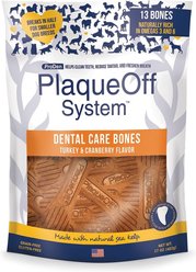 ProDen PlaqueOff System Turkey & Cranberry Flavored Dental Bone Dog Treats, 13 count