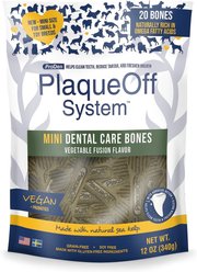 ProDen PlaqueOff System Vegetable Fusion Flavored Mini Dental Bone Dog Treats, 20 count