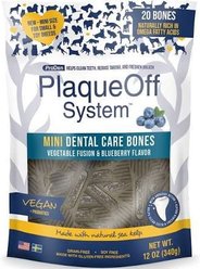 ProDen PlaqueOff System Vegetable Fusion & Blueberry Flavored Mini Dental Dog Treats, 20 count