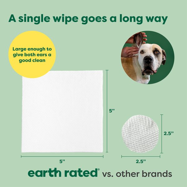 Show full view: Earth Rated Hypoallergenic & Plant Based Soothing Aloe & Chamomile Dog Ear Cleansing Wipes, 60 count slide 6 of 9
