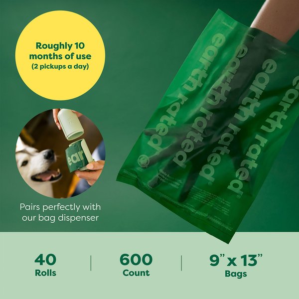 Show full view: Earth Rated Extra-Thick Poop Bags Value Pack, 600 count, Unscented slide 4 of 8