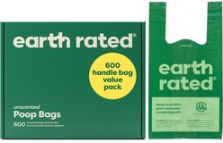 Earth Rated Easy-Tie Poop Bags with Handles Value Pack, 600 count, Unscented