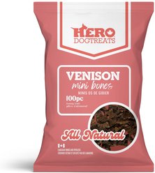 Hero Dog Treats Venison Mini Bones Dog Treats, 100 count