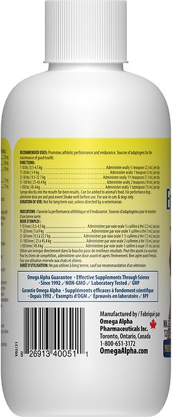 Show full view: Omega Alpha EnduraStress Endurance & Coping Formula Dog & Cat Supplement, 120-mL bottle slide 3 of 5
