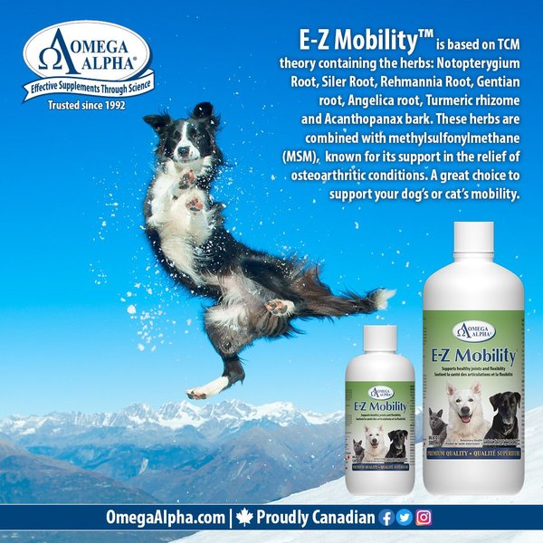 Show full view: Omega Alpha E-Z Mobility Joint & Flexibility Dog & Cat Supplement, 120-mL bottle slide 6 of 6