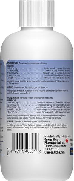 Show full view: Omega Alpha E-Z Rest Relaxation Dog & Cat Supplement, 120-mL bottle slide 3 of 8