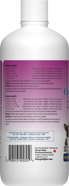 Show full view: Omega Alpha OptiPet Multi Multivitamin Mineral Dog & Cat Supplement, 500-mL bottle slide 3 of 5