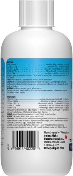 Show full view: Omega Alpha Pet Vitality Senior Formula Dog & Cat Supplement, 120-mL bottle slide 3 of 6