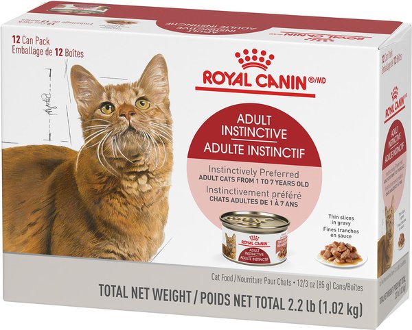Show full view: Royal Canin Feline Health Nutrition Adult Instinctive Thin Slices In Gravy Wet Canned Cat Food, 85-g can, case of 12 slide 5 of 9