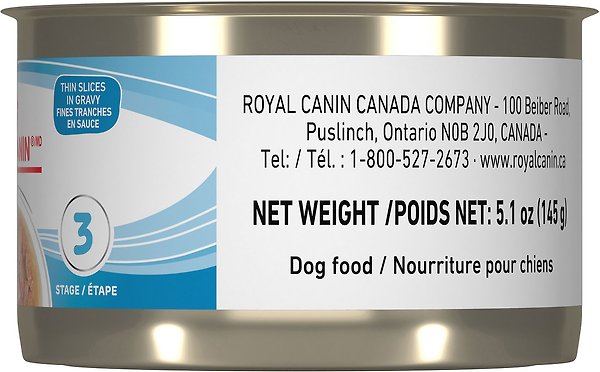 Show full view: Royal Canin Size Health Nutrition Small Puppy Thin Slices in Gravy Wet Dog Food, 5.1-oz can, case of 24 slide 4 of 7