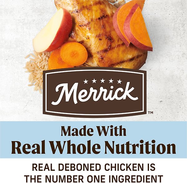 Show full view: Merrick Healthy Grains Gut Health Chicken With Yogurt-Infused Clusters Dry Dog Food, 1.81-kg bag slide 4 of 10