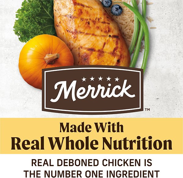 Show full view: Merrick Healthy Grains Immune Health Chicken With Freeze-Dried Clusters & Superfoods Dry Dog Food, 9.07-kg bag slide 4 of 9