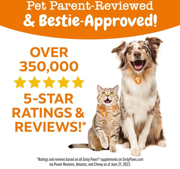 Show full view: Zesty Paws Hip & Joint Mobility Bites Duck Flavored Soft Chews Glucosamine Supplement for Dogs, 90 count slide 6 of 9