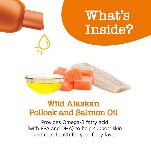 Show full view: Zesty Paws Wild Alaskan Omega + Salmon Oil Liquid Fish Oil Skin & Coat Supplement for Dogs & Cats, 32-oz bottle slide 3 of 10