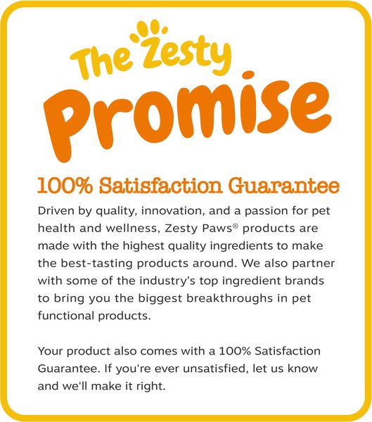 Show full view: Zesty Paws Multivitamin Peanut Butter Flavoured Soft Chews Glucosamine Fish Oil Supplement for Dogs, 90 count slide 9 of 10