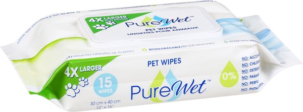 Show full view: PureWet Plant-Based Biodegradable Extra Large Dog & Cat Wipes, 15 count slide 4 of 7