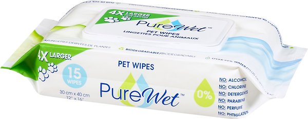 Show full view: PureWet Plant-Based Biodegradable Extra Large Dog & Cat Wipes, 15 count slide 6 of 7