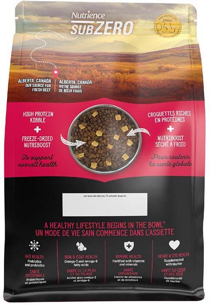 Show full view: Nutrience SubZero Prairie Red Grain-Free Cat Food, 4.5-kg bag slide 3 of 9