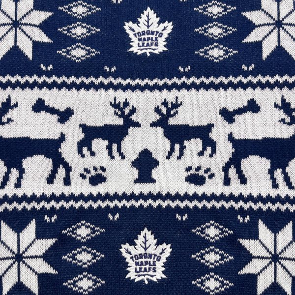 Show full view: Pets First NHL Hockey Dog & Cat Christmas Sweater, Toronto Maple Leafs, Large slide 3 of 5