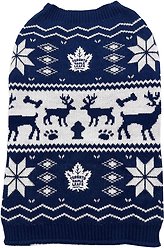 Pets First NHL Hockey Dog & Cat Christmas Sweater, Toronto Maple Leafs, Medium