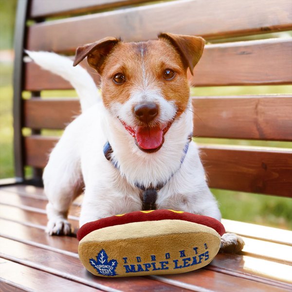 Show full view: Pets First Toronto Maple Leafs Hot Dog Toy slide 4 of 4