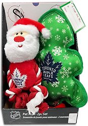 Pets First Toronto Maple Leafs Santa Rope Christmas Tree Dog Toy