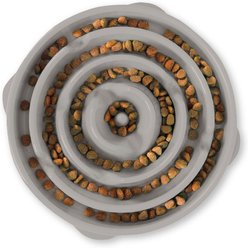 Outward Hound Fun Feeder Drop Dog Bowl, Grey, Large