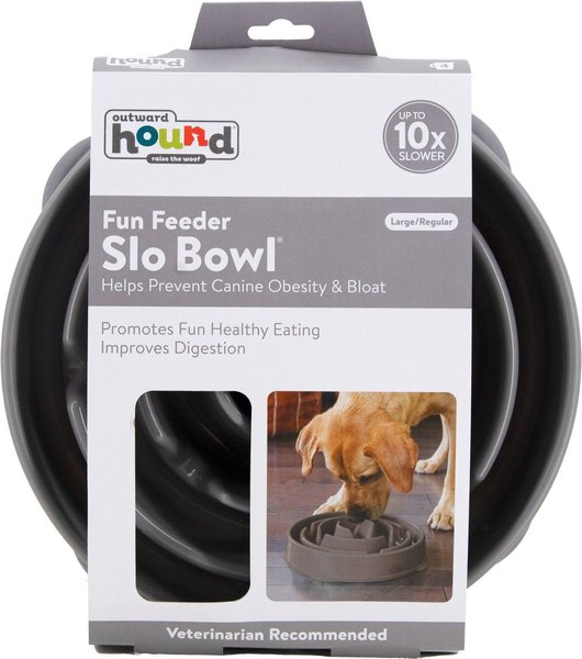 Show full view: Outward Hound Fun Feeder Drop Dog Bowl, Grey, Large slide 7 of 8
