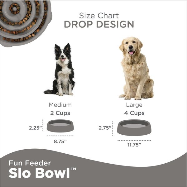 Show full view: Outward Hound Fun Feeder Drop Dog Bowl, Grey, Medium slide 4 of 8