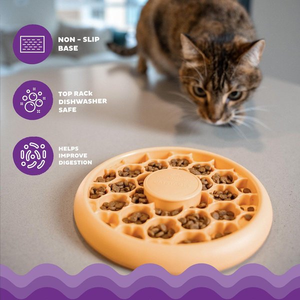 Show full view: Catstages Non-Skid Slow Feeder Cat Bowl, Orange, 0.5-cup slide 4 of 6