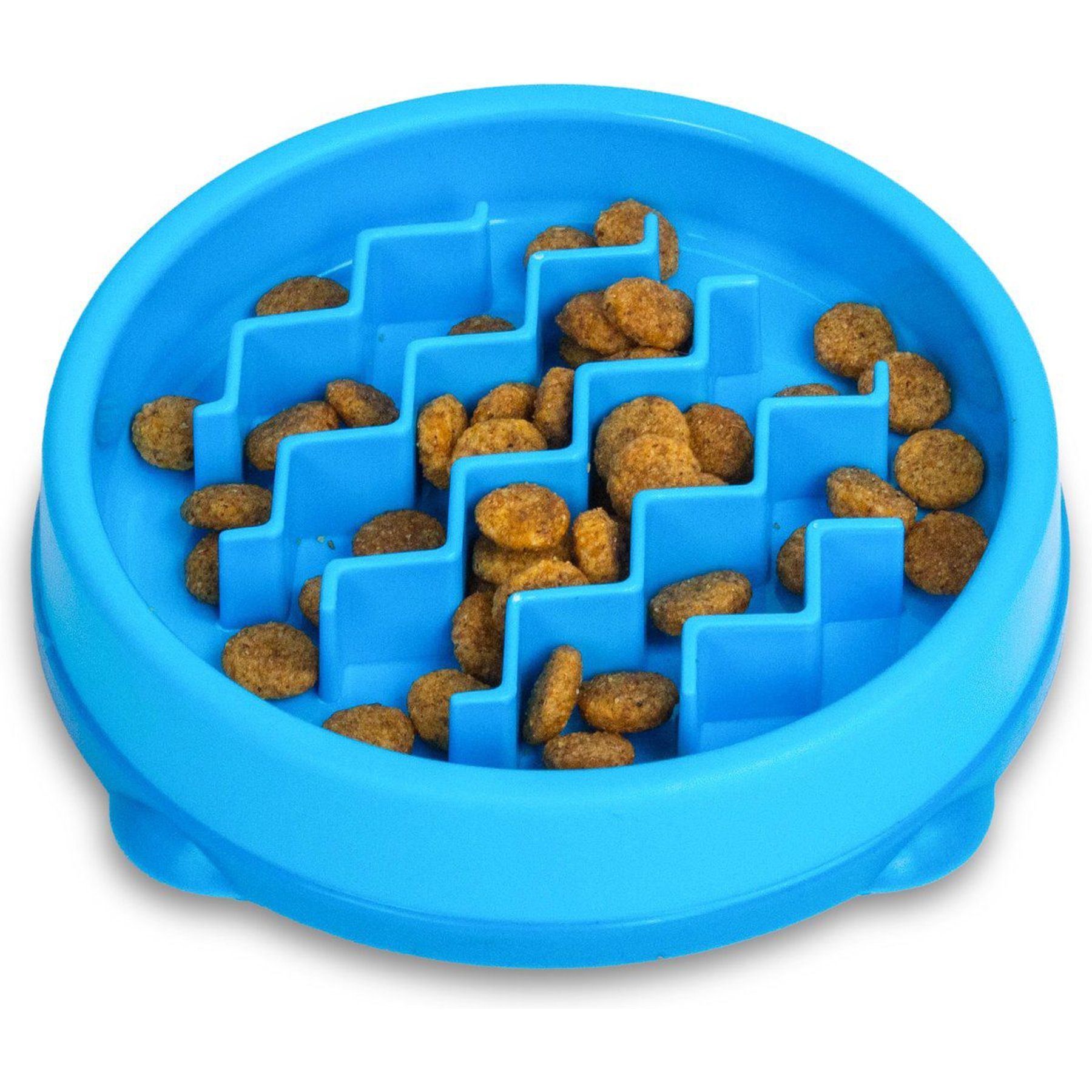 CATSTAGES Kitty Slow Feeder, Blue, cup
