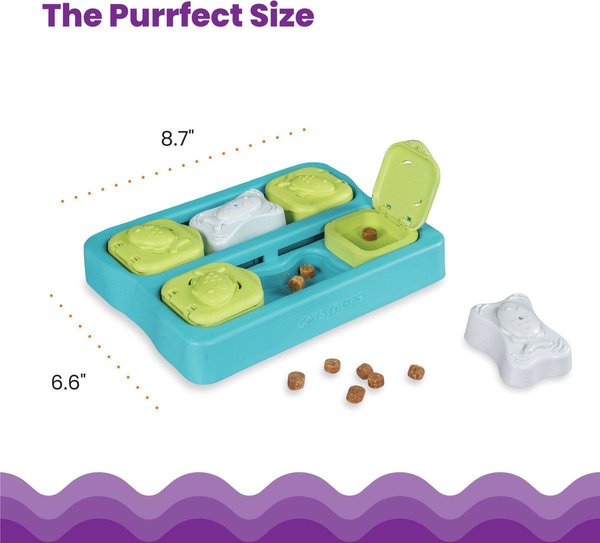 Show full view: Catstages Kitty Cube Cat Treat Puzzle Toy, Blue slide 5 of 7