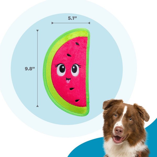 Show full view: Outward Hound Tough Skinz Durable Squeaky Stuffing-Free with Two Layers Dog Toy, Watermelon, Medium slide 5 of 7