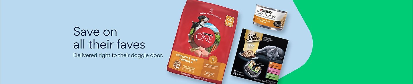save on all their faves. Delivered right to their doggie door.