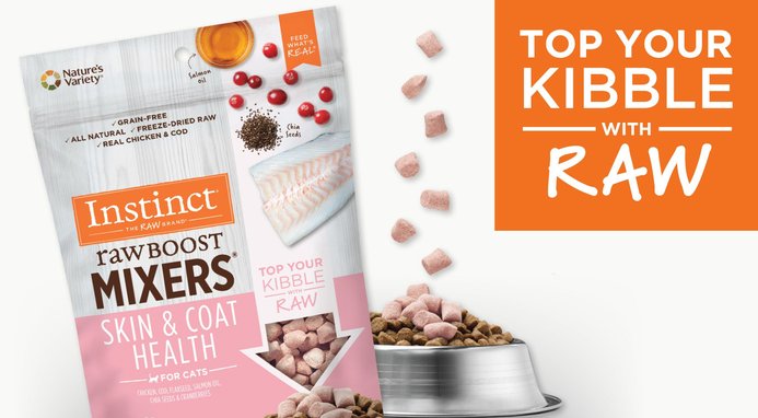 Top your kibble with raw.