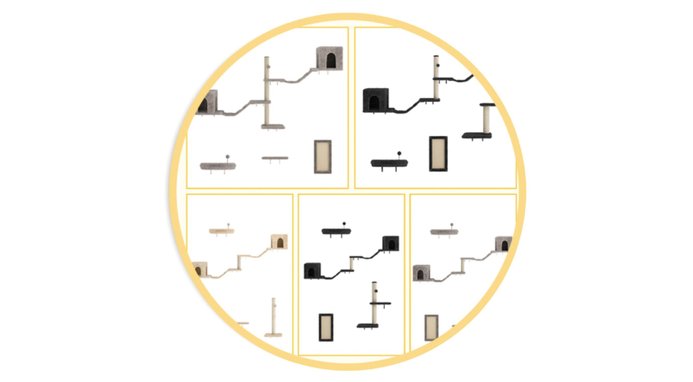 Coziwow Wall Mounted Shelves Set Cat Tree