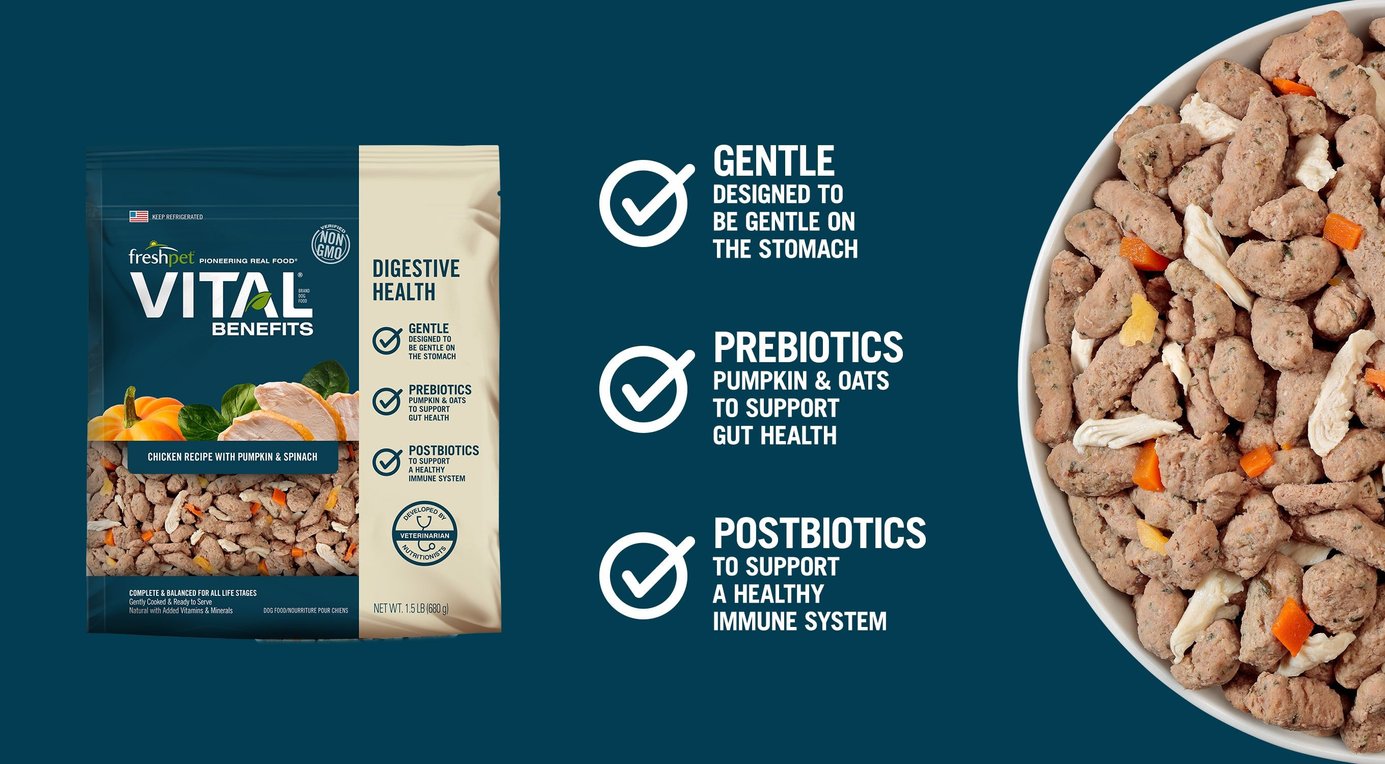 FRESHPET Vital Benefits Digestive Health Fresh Dog Food, 1.5lb bag