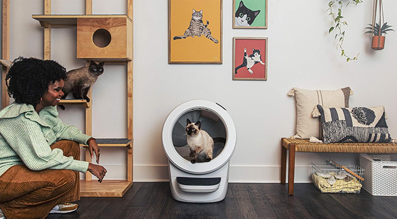 LITTERROBOT 4 with Step & Core Accessories Kit Cat Litter Box, White