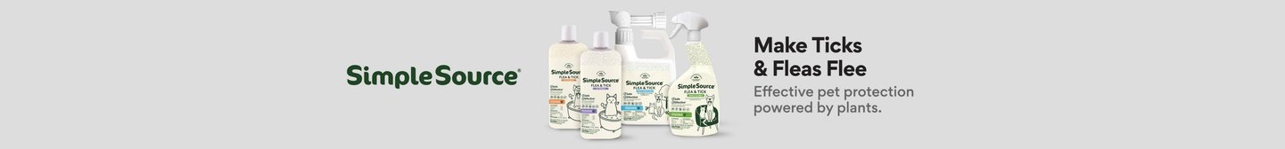 SimpleSource. Make Ticks and Fleas flee. Effective pet protection powered by plants.
