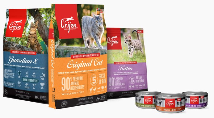 ORIJEN Original Grain Free Dry Cat Food 4 lb bag bundle of 2