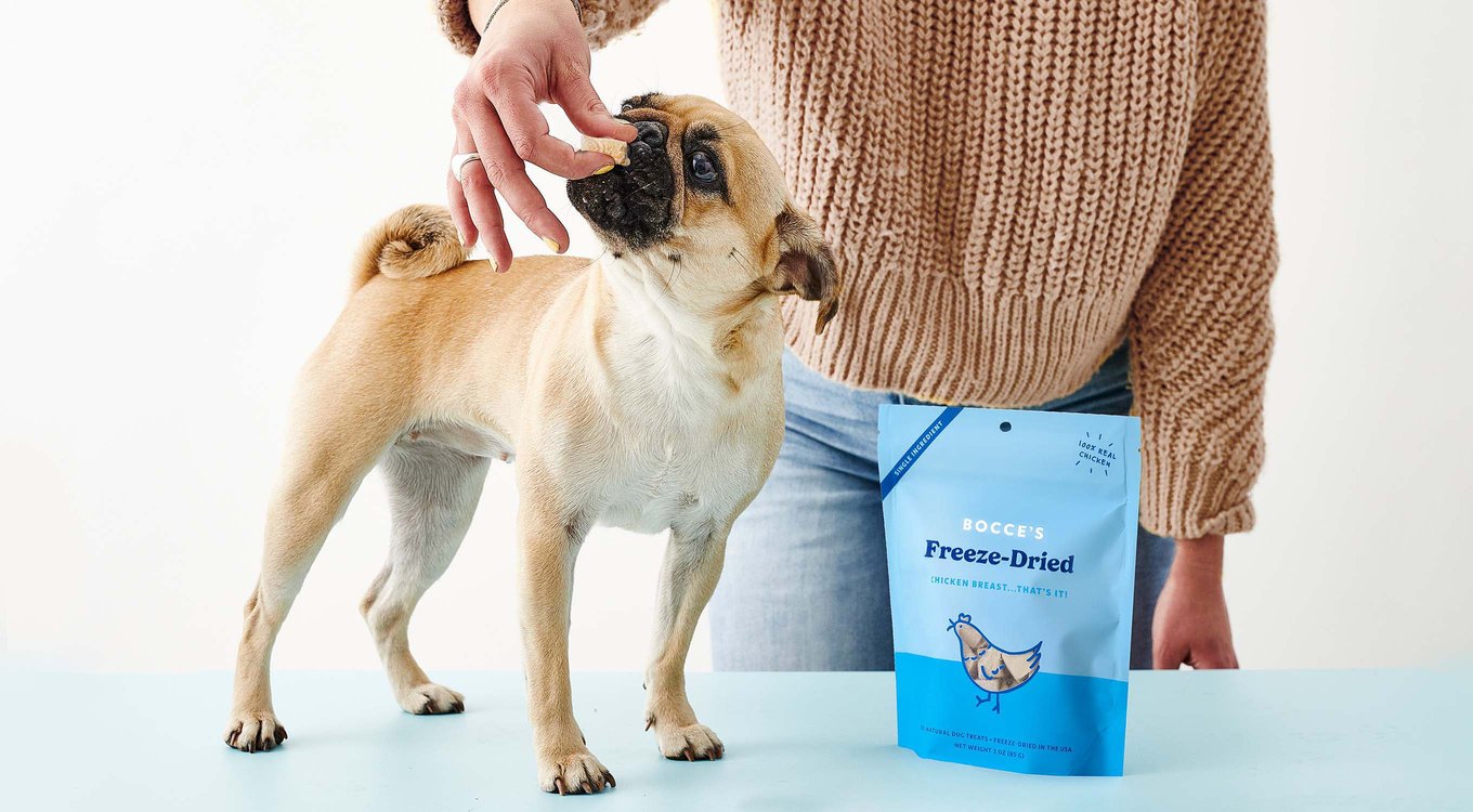 Bocce's Bakery Bac'N Egg & Cheese High-Protein Freeze-Dried Dog & Cat Treats, 3-oz bag