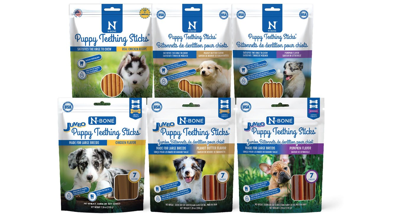 NBONE Puppy Teething Sticks Pumpkin Dental Chew Treats, 3.74oz bag