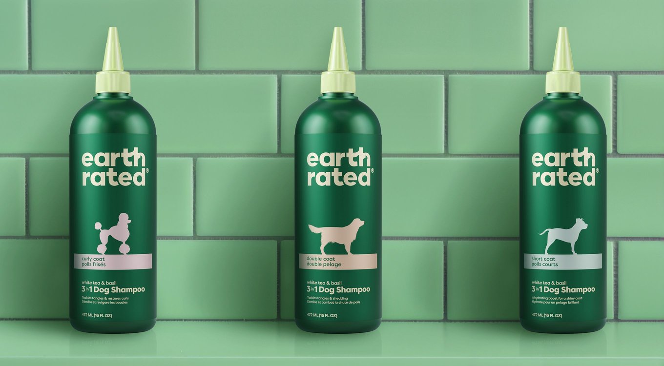 Earth Rated 3-in-1 Deshedding Dog Shampoo & Conditioner, White Tea & Basil Scent, 16-fl oz bottle