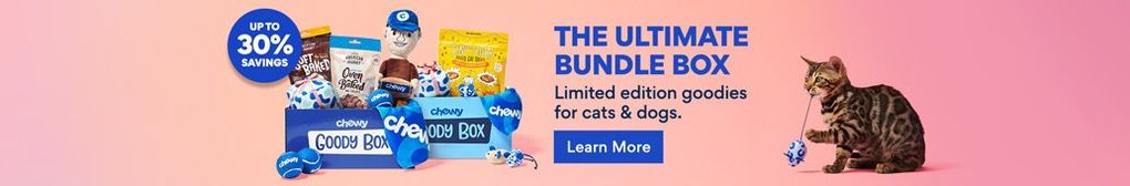 The ultimate bundle box. Limited edition goodies for cats & dogs. Learn more.