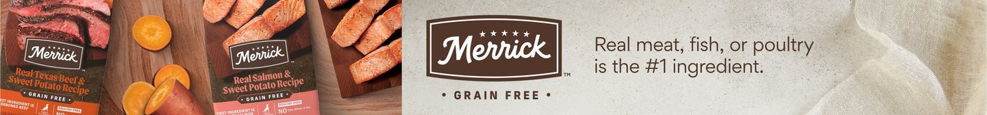 Merrick Grain Free.  Real meat, fish, or poultry is the #1 ingredient.